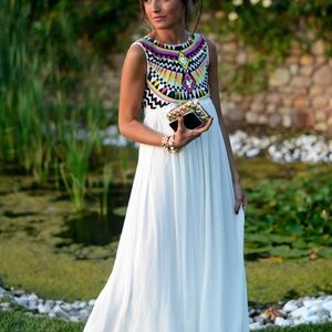 Ruffled Sleeveless Bohemian Chiffon Sundress